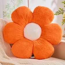 Orange Flower Pillow 15.7 inch Flower Shaped Throw Pillows Daisy Plush Pillow...