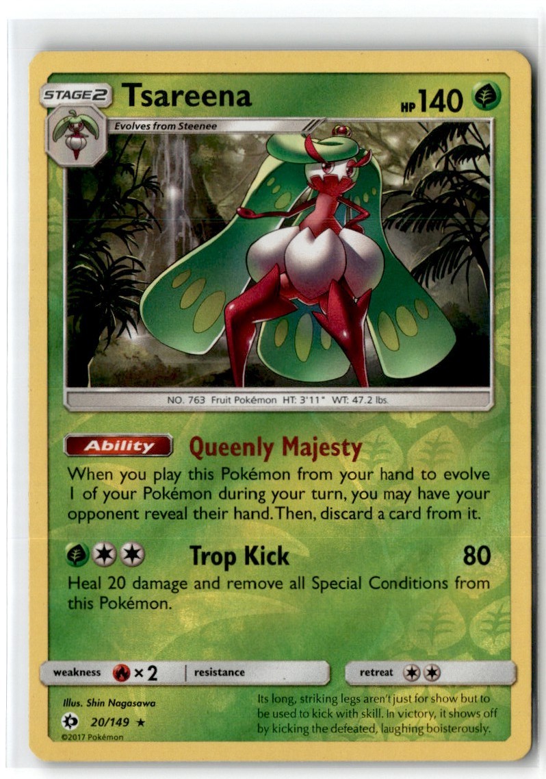2017 Sun & Moon Tsareena #20 Stage 2/Rare Reverse Holo