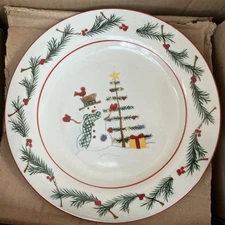 Vintage Farberware 4308 HOLIDAY SNOWMAN Christmas 41 Piece Service for 8