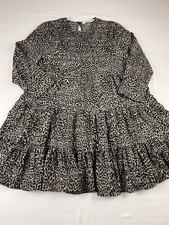 Zara Dress Mini Leopard Animal Print Tiered Ruffle Babydoll Flowy Bold Chic Sm