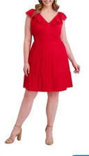 NWT Kensie smocked halter neck sleeveless ruffle mini dress Plus Size 2X