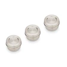 Fox Run 20804 Stainless Steel Condiment Containers with Lids Set of 3