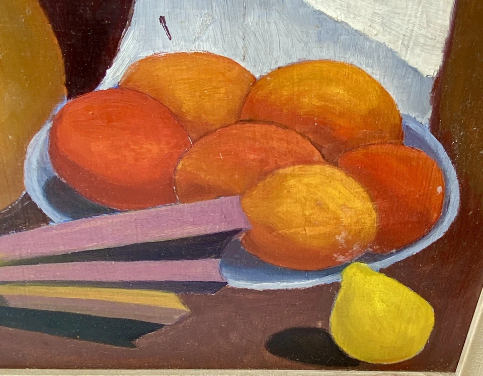 Vtg Framed Original Mid-Century Surreal SW Themed Oil Painting, Shaffner 21"x27" - Image 4 of 4