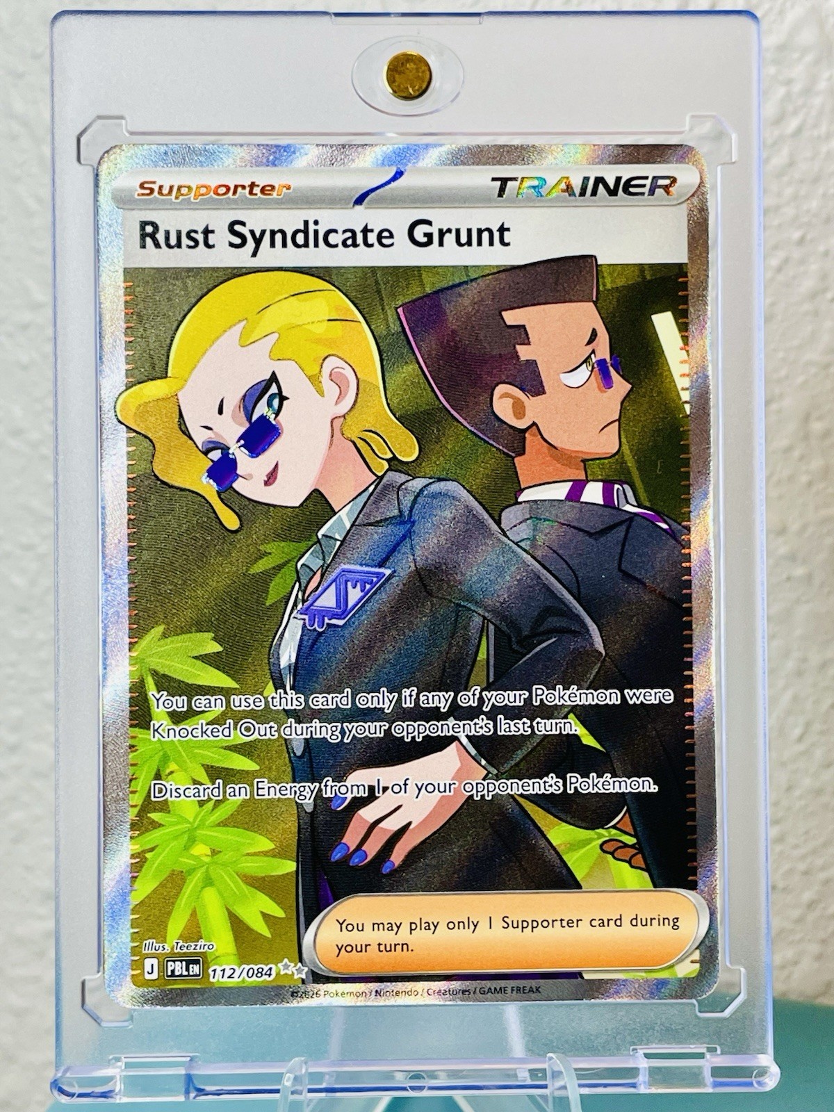 Full Art Rust Syndicate Grunt Pitch Black 112/084 INVESTMENT CARD MINT