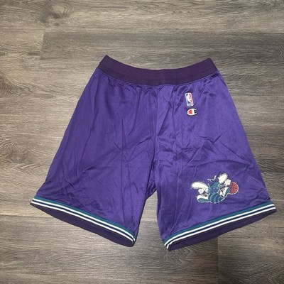 Charlotte Hornets 80s Rare Purple Champion Shorts Men s Medium NBA Athletic VTG