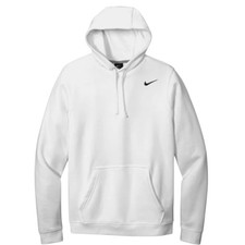Nike Club Pullover Hoodie Sweat Shirt White Black 611457-100 Men"s Size 2XL XXL