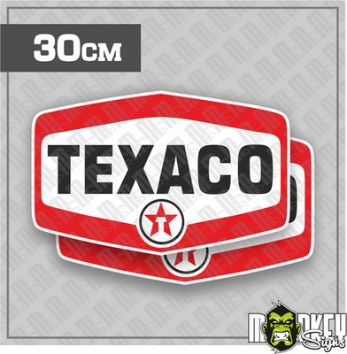 Texaco Sticker 2er-Set   Retro Aufkleber für Auto, Werkstatt & Modell Oldschool