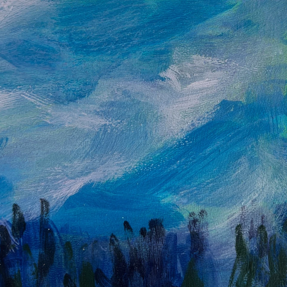 亚克力绘画村冬季故事 M. Patskan 无框原版 nAAA4823 — 第 4/4 张图片