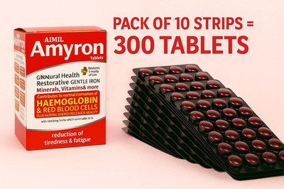 AIMIL Amyron Iron Tablets 300 Tabs (30x10) Herbal Ayurvedic Wellness | 2027 Exp