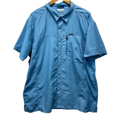 Columbia Omni Shade Kestrel Trail II Solid Zipper S/S Shirt Mens XL Performance