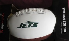 NEW YORK JETS, WHITE PANEL SIGNATURE SERIES LOGO BRAND NFL Full Size Football