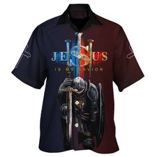 A Warrior Of Christ Templar Knight Christian Unisex Hawaiian Shirt