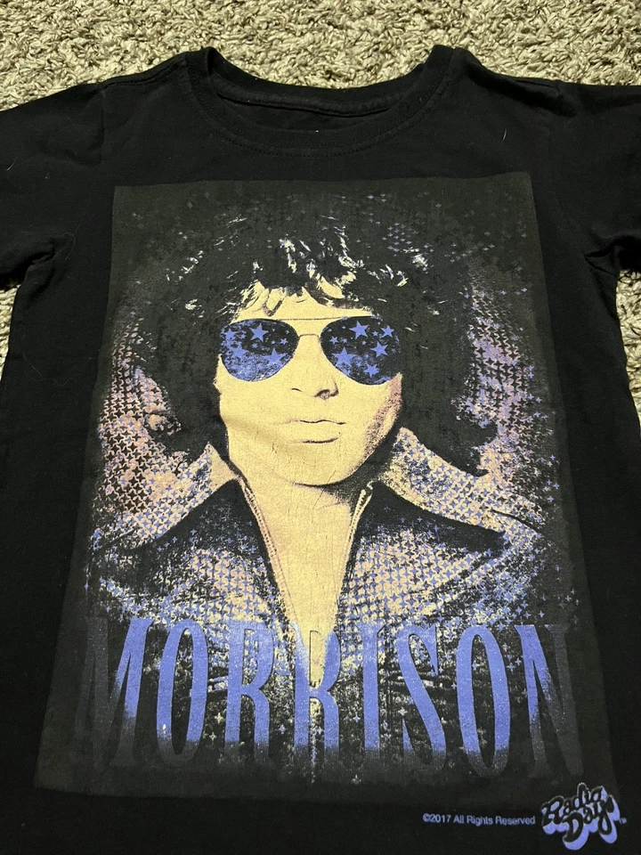 Camiseta Preta 2017 Jim Morrison Rock Band Tour Concert Merch Tamanho 5T Rara Antiga - Imagem 2 de 4