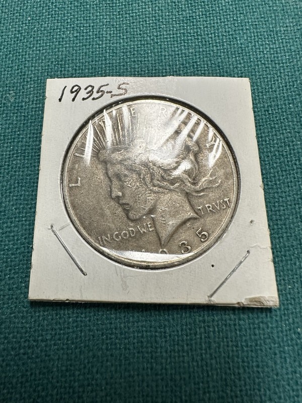 Peace silver dollar 1935S. From Estate.  Free Ship. No Returns