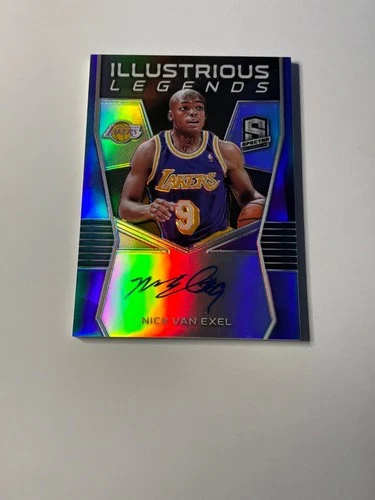 2018-19 Spectra Illustrious Legends Silver Prizm Nick Van Exel Auto On Card /75