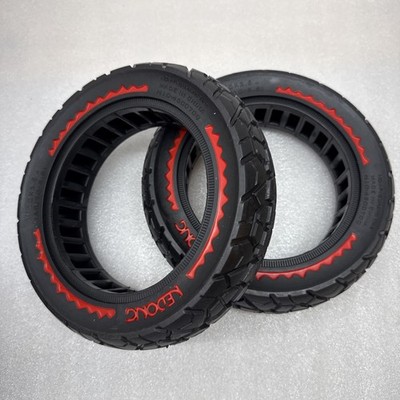 2-Pack 10x2.5 60/70 Non Pneumatic Scooter Tires Fits Multiple Models Red