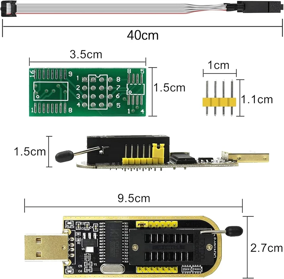 Compact CH341A USB Programmer with Online SOIC8 Chip Support & Multiple Adapters - Image 4 of 4