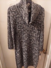 Studio 1 Black And White Cowl Neck Sweater Dress Size M