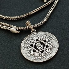 Judaica Symbol Necklace Menorah Star David Hamsa Chai Jerusalem Men's Hebrew VTG