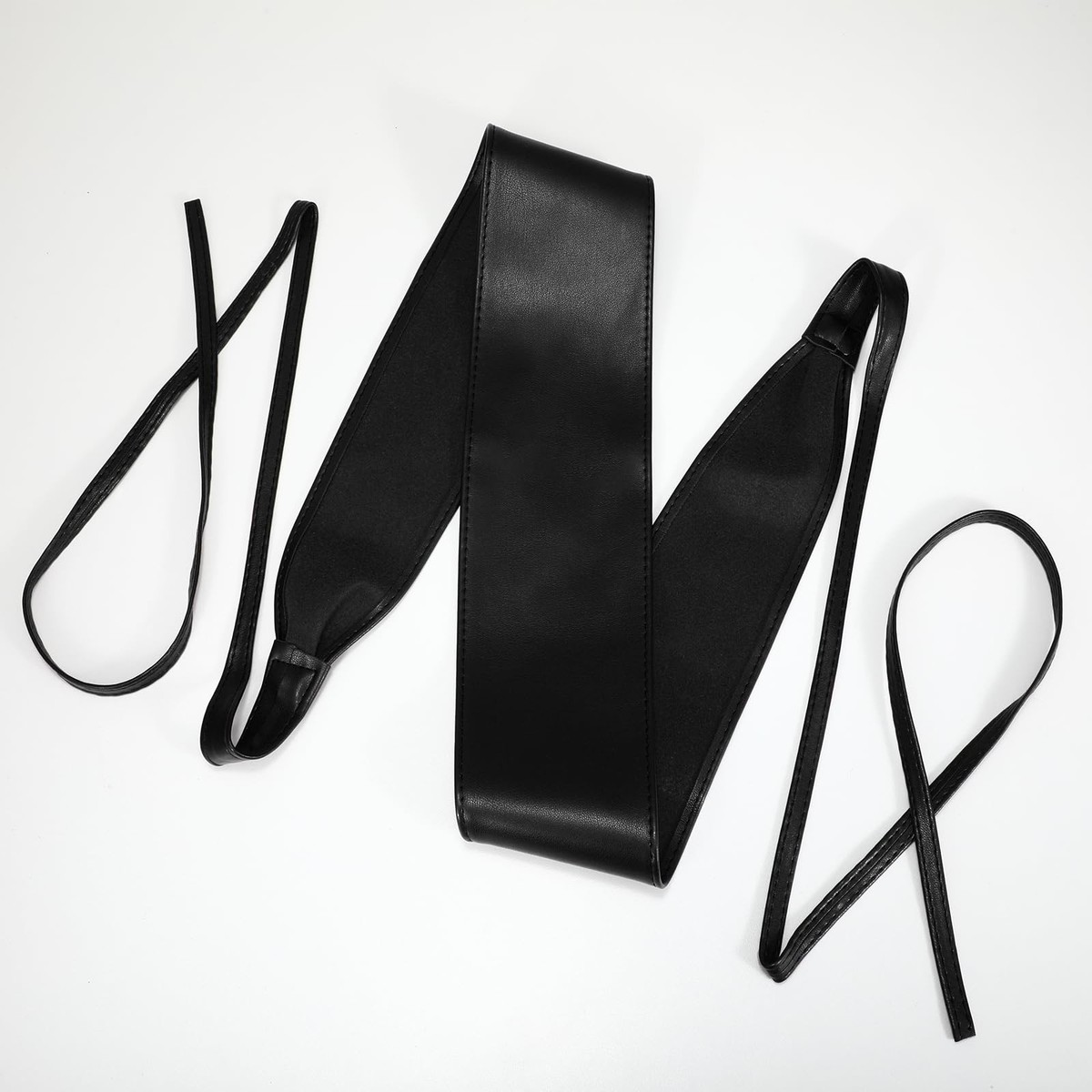 Wide Italian Leather Obi Belt - 3.5 inch - Made in France Leather Obi Belts – Made By Mike Store main image 4