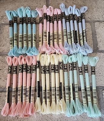 36 Skeins DMC Pearlescent Effects Light Effects Embroidery Threads Floss, 6 Colo