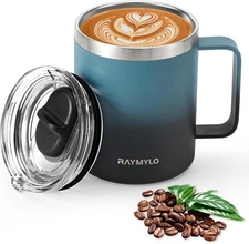 Insulated Stainless Steel Coffee Mug 12oz/24oz, Leak-Proof Slider Lid (9h Cold)