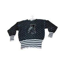 albee VTG 100 acrylic Novelty Sweater Size Large 80s Retro