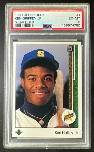 1989 Upper Deck Baseball Ken Griffey Jr. #1 Star RC Seattle Mariners PSA 6