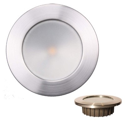 Lunasea ZERO EMI Recessed 3.5 LED Light - Warm White, Red w/Brushed Stainless St