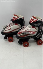 Schwinn Kids Red Challenge Series White Adjustable Roller Skates Size 1-4