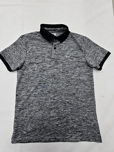 Nike Dri-Fit Grey Heather Polo Shirt Men's Small Short Sleeve