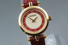 [Exc+5] GUCCI 2000L 21mm red White Dial Quartz Woman's Watch From JAPAN