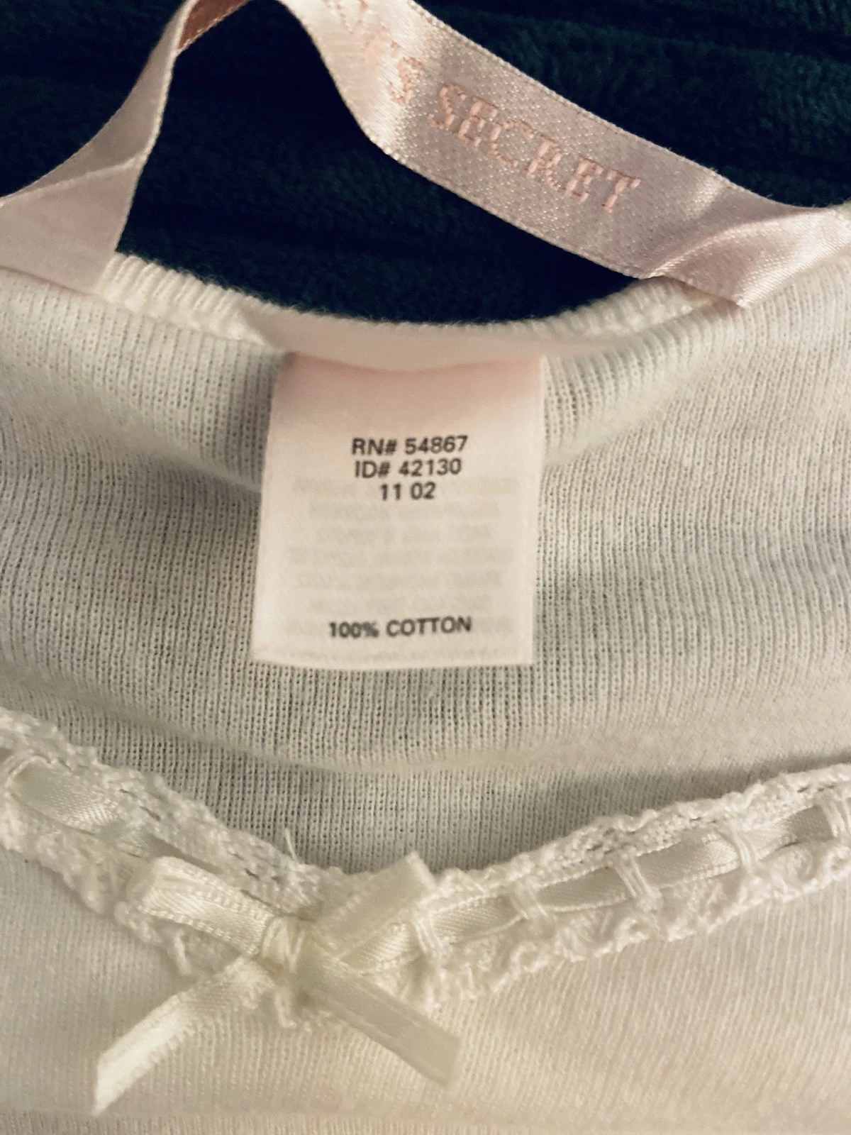 UNDERCOVER Abito slip Victorias Secret 100% cotone bianco taglia media spalline regolabili