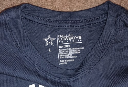 Dallas Cowboys Authentic Apparel Herren marineblau NFL Large Rundhalsausschnitt Baumwolle T-Shirt neu mit Etikett. - Bild 3 von 4