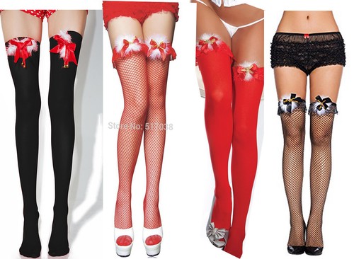 Red Black Christmas Knee High Stocking 