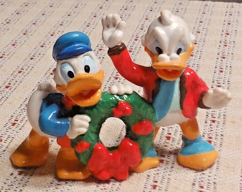 Vintage Disney Christmas Carol - Uncle Scrooge McDuck & Donald Duck Figurine