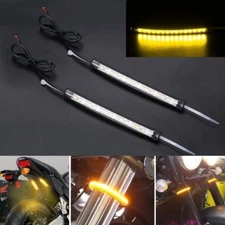 Eagle Lights Black Fork Tube LED Turn Signals Fits all bikes w/ 39mm-60mm forks