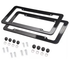2pc Set Plastic Carbon Fiber License Plate Frame Holder Cover Front Rear Jdm 2pc Set Plastic Carbon Fiber License Plate Frame Holder Cover Front Rear Jdm