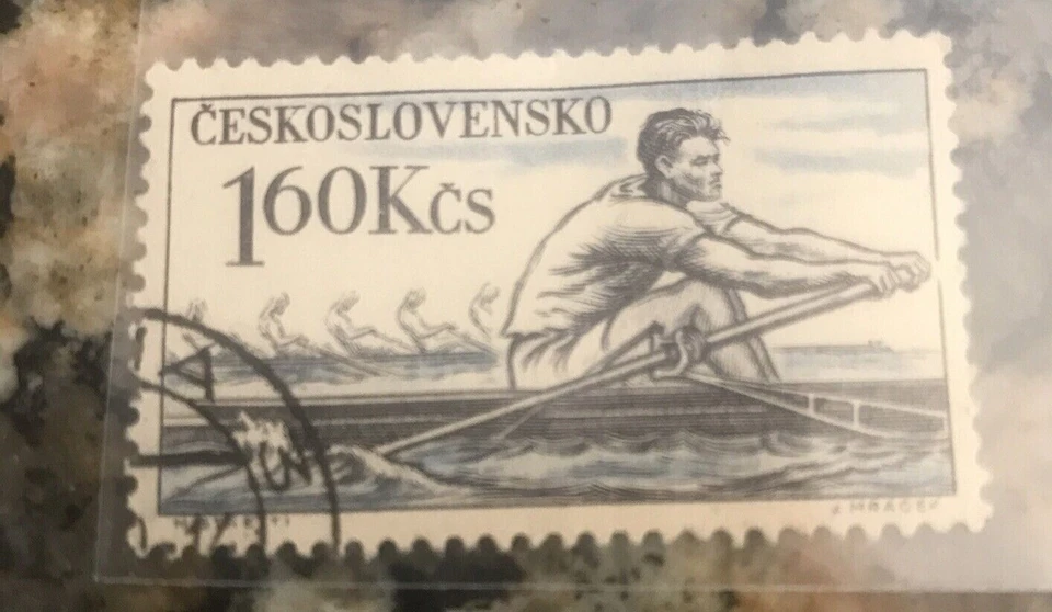 Ceskoslovensko 160 Kcs J Mracek Stamp Boating Racing Stamps Kayak Racing Canoe - Image 2 of 4
