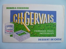 BUVARD PUBLICITAIRE ANCIEN / CHARLES GERVAIS FROMAGES FRAIS PASTEURISES