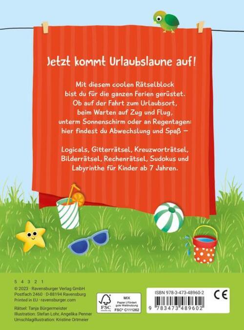 Thumbnail - Ravensburger Mein Kunterbunter Ferien-rätselblock - Rätselspaß Urlaub,