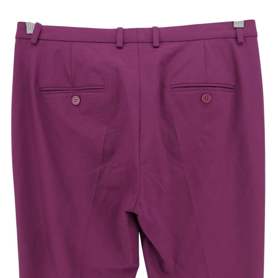 Pantalones de Lana Trazables THEORY Hartsdale Rosa Grosella PÚRPURA Carrera Elastizados Talla 6 Foto 4 de 4