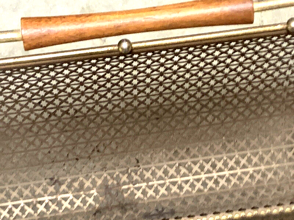 VTG Mid Century Brass Steel Magazine Album Record Rack VTG Mid Century Brass Steel Magazine Album Record Rack