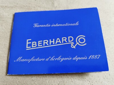 Eberhard & co.Vintage Warranty Certificate Papiere Blau And Gold Written Blank