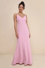 LULUS NWT Infinite Glory Pink Maxi Dress Size Medium Runs Small