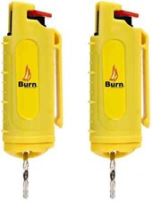 Burn Pepper Spray Keychain 1/2oz Police Strength Self Defense OC Yellow 2 Pack