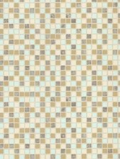 Aqua, Grey, Gold, Beige Mosaic Raised 1/2" Tile Wallpaper PA111502