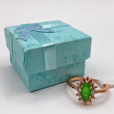 Bomb Party Ring RBP6355 Never Stop Shining Peridot Fused Quartz Sz 10 Rose Gold