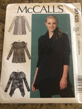 🦋 McCALL'S #M7435-LADIES (4 STYLE) WINTER TOP w/VARIATIONS PATTERN XSM-MED  FF