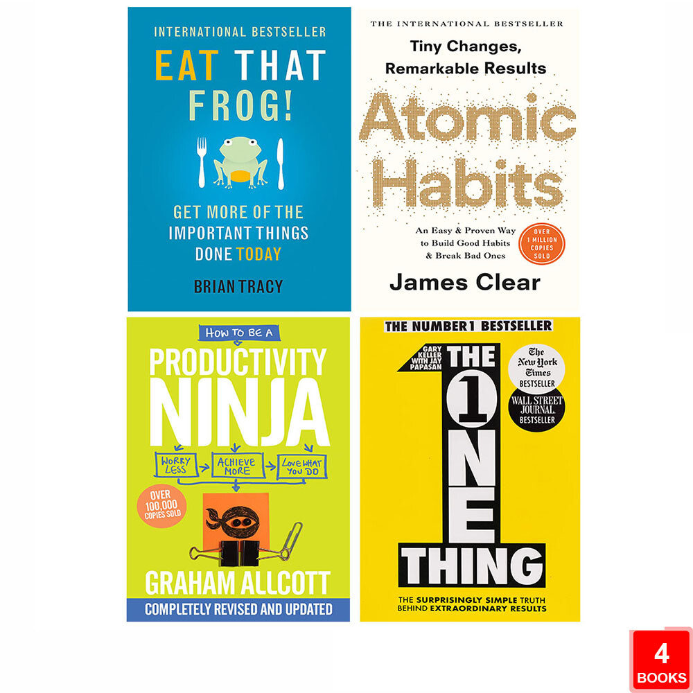 Atomic Habits James Clear,Eat That Frog,Productivity Ninja,One
